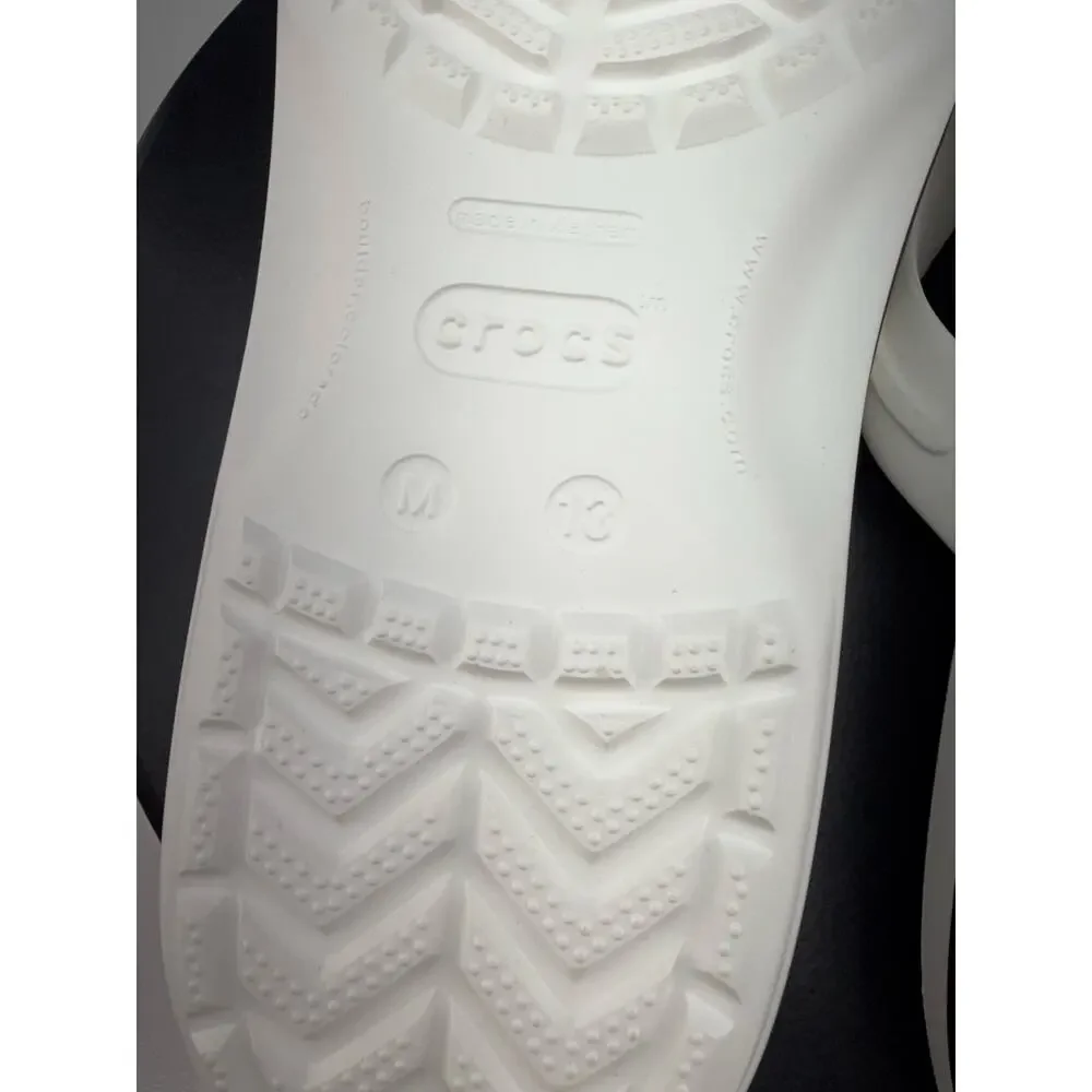 Crocs Crocband Flip-Flop Men's Size 13 White Toe-Post Casual Comfort Sandals NEW